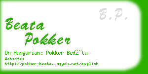 beata pokker business card